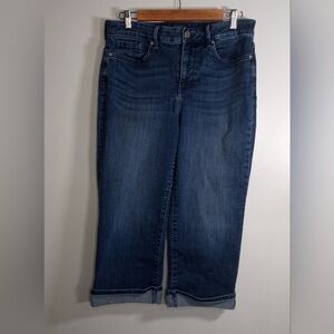 NYDJ Maryland Straight Cool Embrace Capri Blue Jeans Size 12 (Condition Fair)
